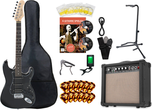 Rocktile Rocktile Pro ST60-BK Chitarra Elettrica All Black Super Kit - Kirstein