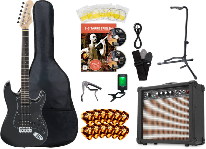 Rocktile Pro ST60-BK Chitarra Elettrica All Black Super Kit