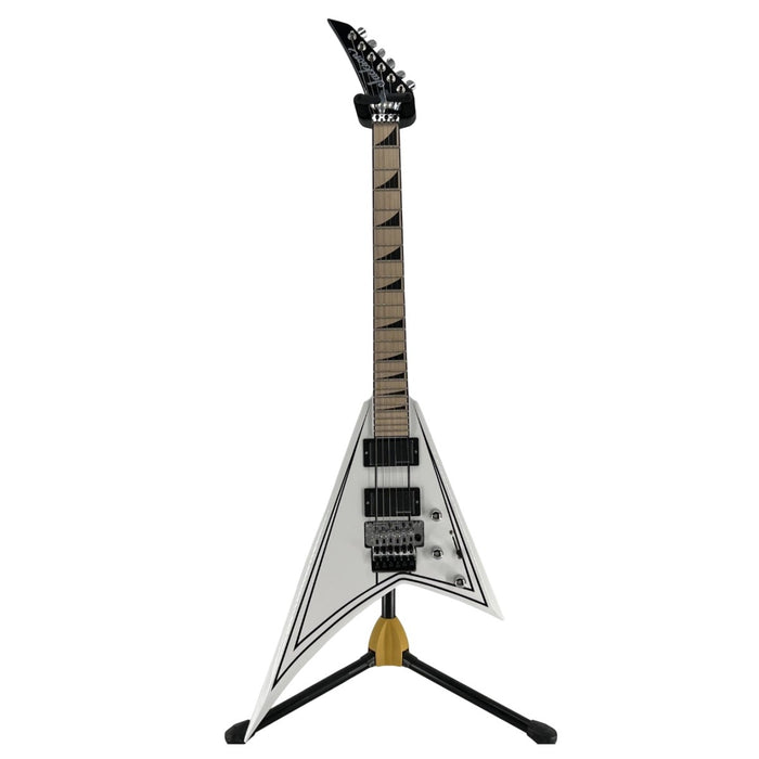 Jackson X Series Rhoads RRX24M Snow White mit schwarzen Streifen