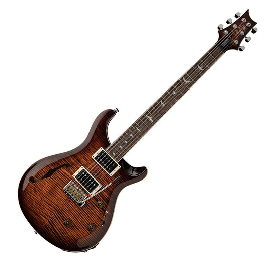 Paul Reed Smith PRS SE Custom 24 Semi-Hollow Piezo Orange Tiger Smokeburst Ex Demo - Gear4Music