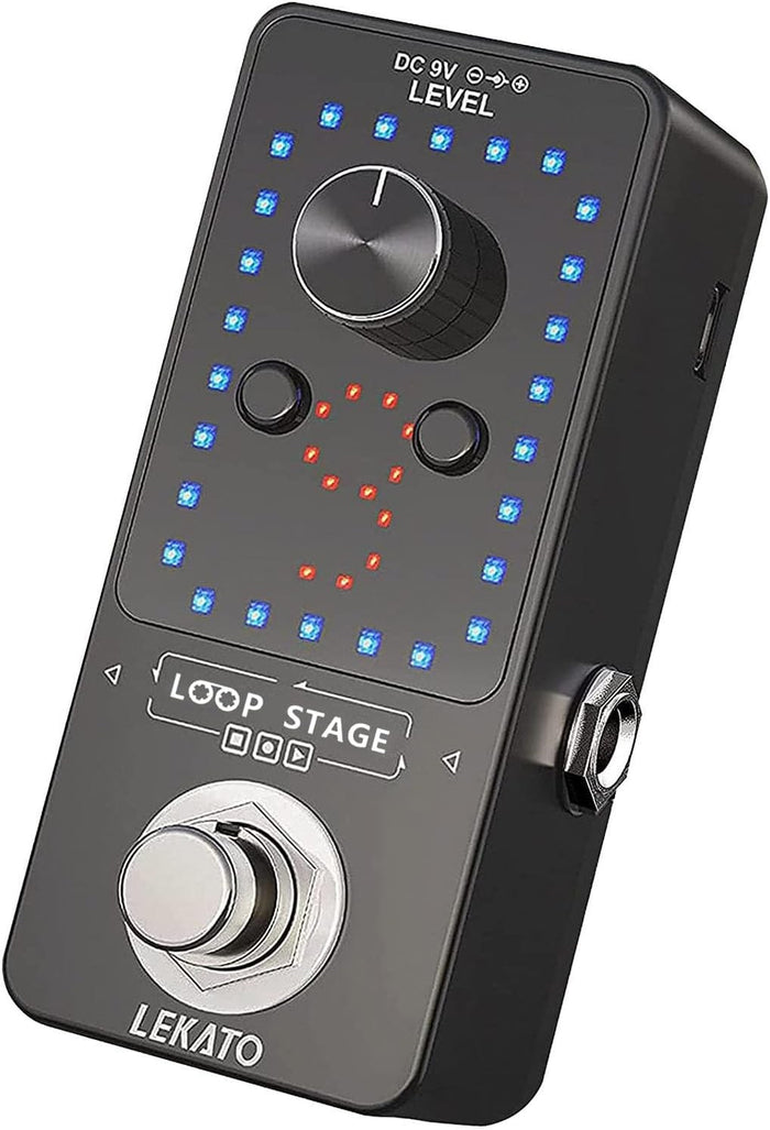 LEKATO Looper Effektpedal mit 9 Fußschaltern 40 Min Aufnahmezeit