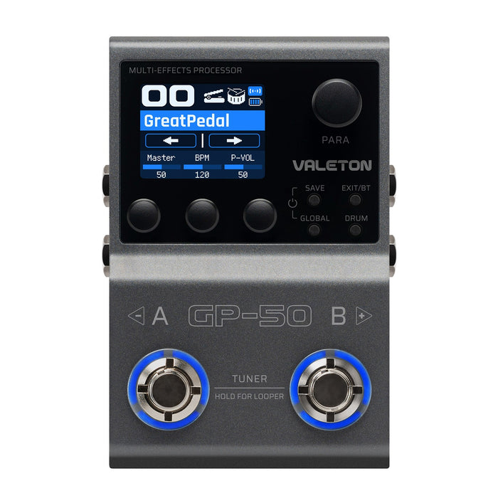 Valeton GP-50 Multi- Prozessor Simultane BT Pedale für Gitarre/Bass