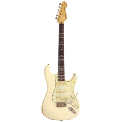 Vintage Icon V6MRTBG Blugocaster Distressed Vintage White