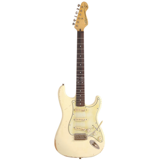 Vintage Vintage Icon V6MRTBG Blugocaster Distressed Vintage White B-Stock - Music Store DE